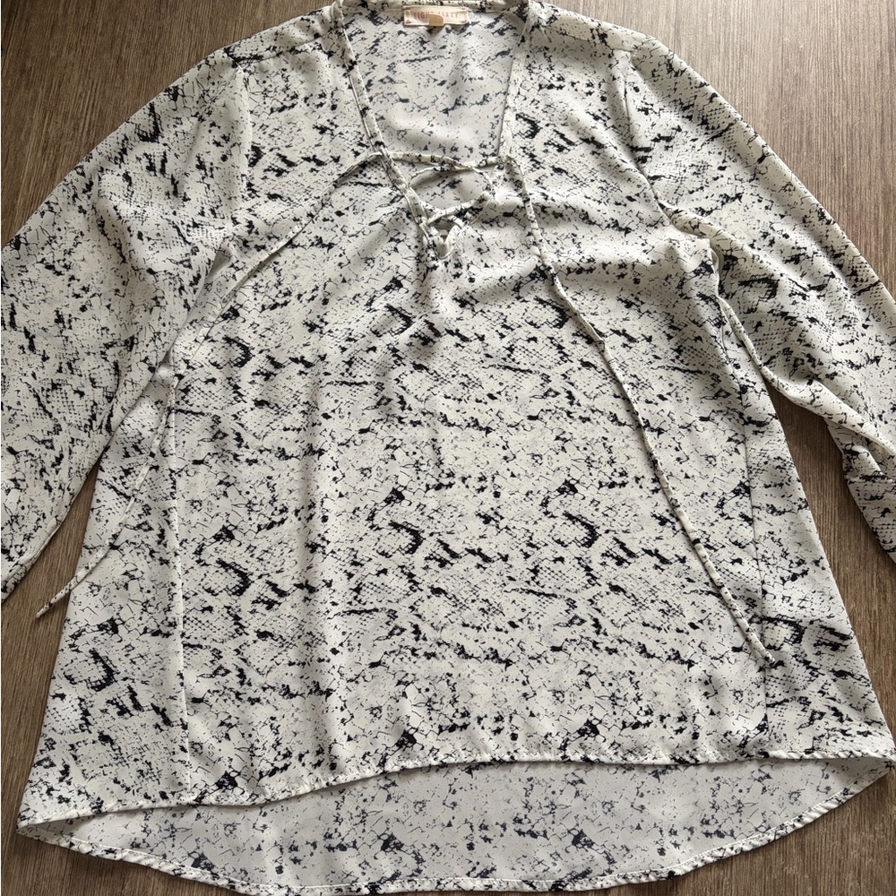 Eight Sixty Black and White Snake Print Blouse